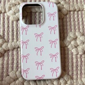 White and Pink Bow Pattern Phone Case